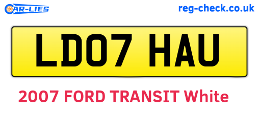 LD07HAU are the vehicle registration plates.