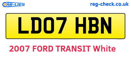 LD07HBN are the vehicle registration plates.