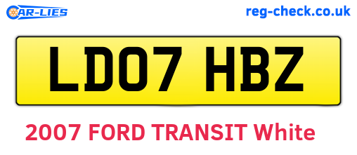 LD07HBZ are the vehicle registration plates.