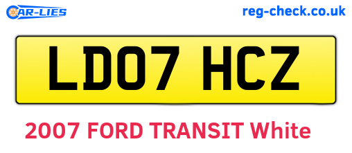 LD07HCZ are the vehicle registration plates.