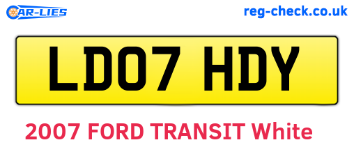 LD07HDY are the vehicle registration plates.
