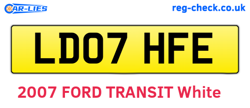 LD07HFE are the vehicle registration plates.