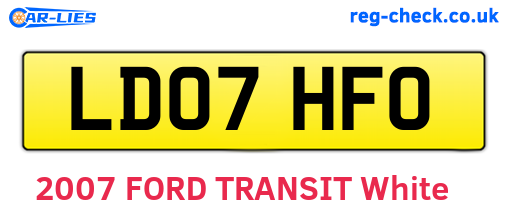 LD07HFO are the vehicle registration plates.
