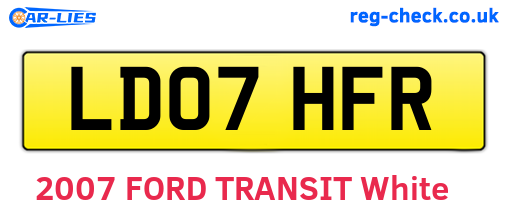 LD07HFR are the vehicle registration plates.