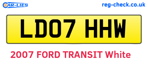 LD07HHW are the vehicle registration plates.