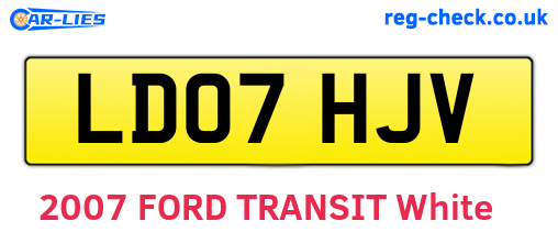 LD07HJV are the vehicle registration plates.
