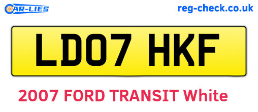 LD07HKF are the vehicle registration plates.