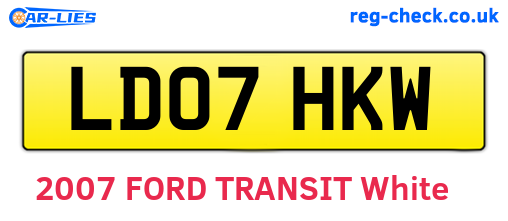 LD07HKW are the vehicle registration plates.