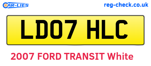 LD07HLC are the vehicle registration plates.