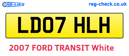 LD07HLH are the vehicle registration plates.