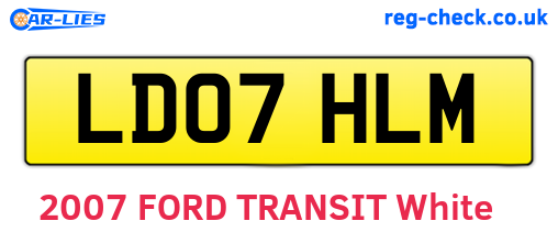 LD07HLM are the vehicle registration plates.