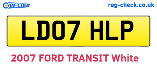 LD07HLP are the vehicle registration plates.