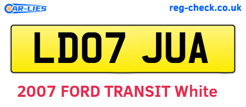 LD07JUA are the vehicle registration plates.