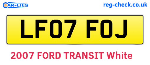 LF07FOJ are the vehicle registration plates.