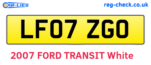 LF07ZGO are the vehicle registration plates.