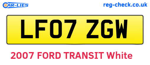 LF07ZGW are the vehicle registration plates.
