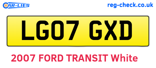 LG07GXD are the vehicle registration plates.
