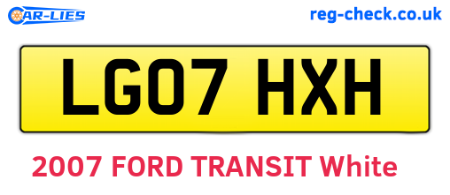 LG07HXH are the vehicle registration plates.