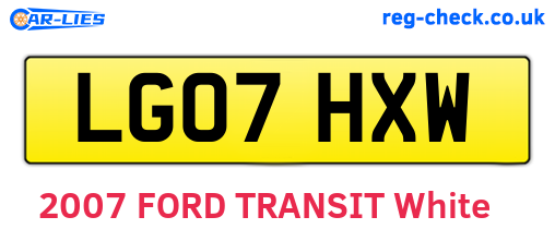 LG07HXW are the vehicle registration plates.