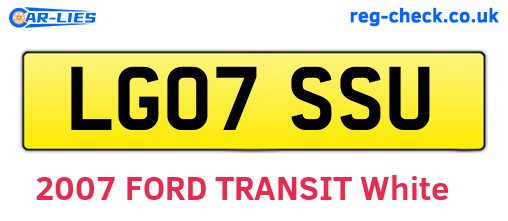 LG07SSU are the vehicle registration plates.
