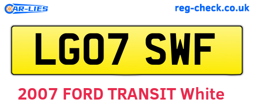 LG07SWF are the vehicle registration plates.