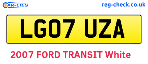 LG07UZA are the vehicle registration plates.