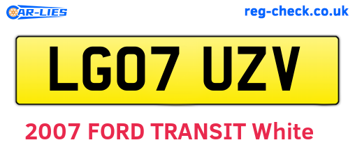 LG07UZV are the vehicle registration plates.