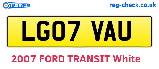 LG07VAU are the vehicle registration plates.