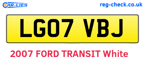 LG07VBJ are the vehicle registration plates.