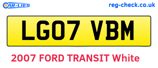LG07VBM are the vehicle registration plates.