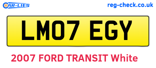 LM07EGY are the vehicle registration plates.