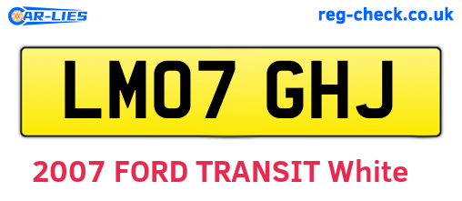LM07GHJ are the vehicle registration plates.
