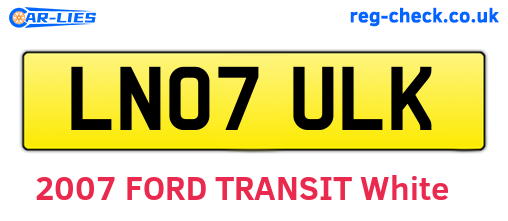 LN07ULK are the vehicle registration plates.
