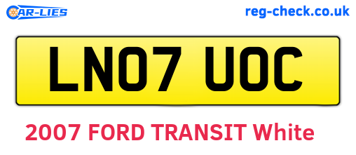 LN07UOC are the vehicle registration plates.