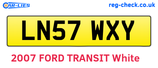 LN57WXY are the vehicle registration plates.