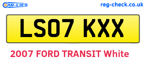LS07KXX are the vehicle registration plates.