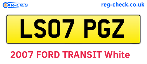 LS07PGZ are the vehicle registration plates.