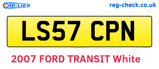 LS57CPN are the vehicle registration plates.