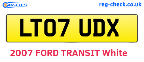 LT07UDX are the vehicle registration plates.