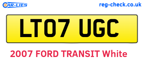LT07UGC are the vehicle registration plates.