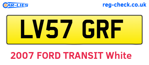 LV57GRF are the vehicle registration plates.
