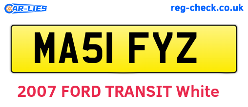 MA51FYZ are the vehicle registration plates.