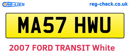 MA57HWU are the vehicle registration plates.