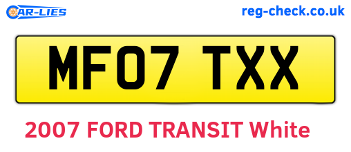 MF07TXX are the vehicle registration plates.