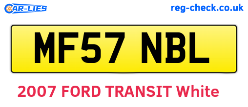 MF57NBL are the vehicle registration plates.