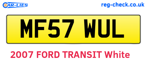 MF57WUL are the vehicle registration plates.