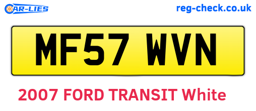 MF57WVN are the vehicle registration plates.