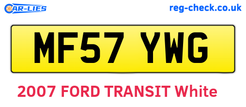 MF57YWG are the vehicle registration plates.