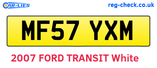 MF57YXM are the vehicle registration plates.