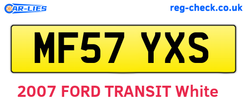 MF57YXS are the vehicle registration plates.